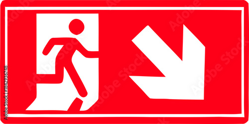 Emergency Exit Icon. exit door sign. Escape and evacuation symbol. Various exit sign isolated white background.Evacuation and relocation of people to safety, Vector illustration !