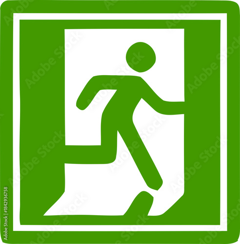 Emergency Exit Icon. exit door sign. Escape and evacuation symbol. Various exit sign isolated white background.Evacuation and relocation of people to safety, Vector illustration !