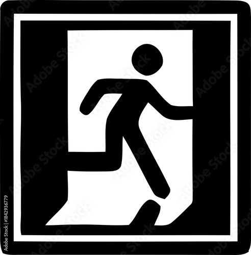 Emergency Exit Icon. exit door sign. Escape and evacuation symbol. Various exit sign isolated white background.Evacuation and relocation of people to safety, Vector illustration !