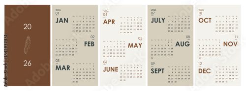 calendar 2026 year planning simple and stylish design