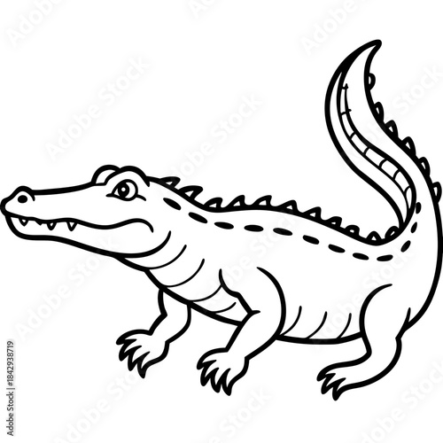 Crocodile Silhouette Vector
