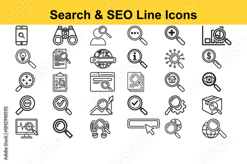 Search & SEO Line Icons