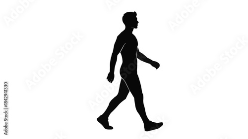 Silhouette of a man walking, expressing movement and energy