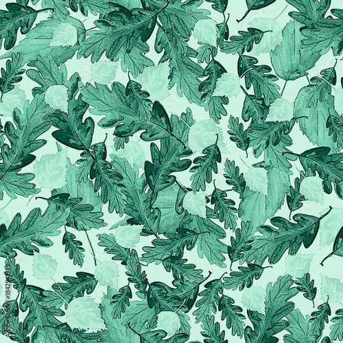 Watercolor pattern. Branch  Watercolor background, drawing with autumn leaves, plants,  branches of linden, aspen. Oak, maple leaf. Whirlwind, autumn wind.  forest autumn pattern.Abstract paint splash