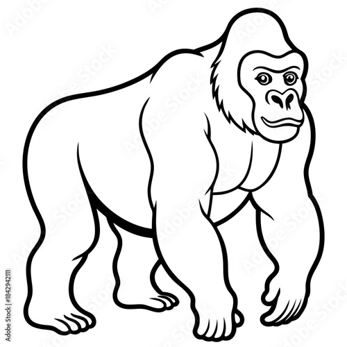 Cross River Gorilla Silhouette Vector