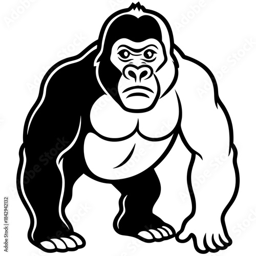 Cross River Gorilla Silhouette Vector