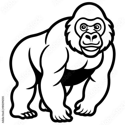 Cross River Gorilla Silhouette Vector