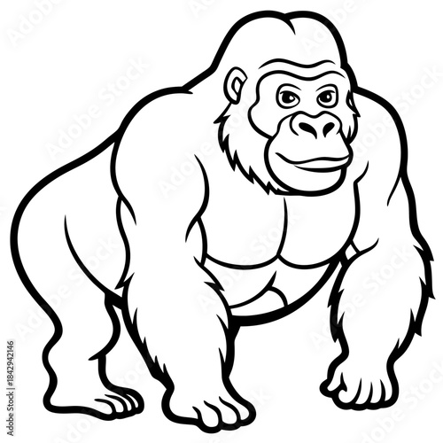 Cross River Gorilla Silhouette Vector