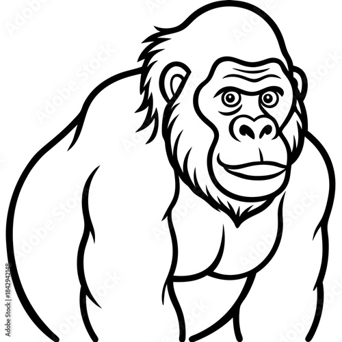 Cross River Gorilla Silhouette Vector