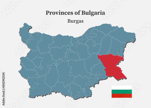 Vector map of Bulgaria - Burgas Province