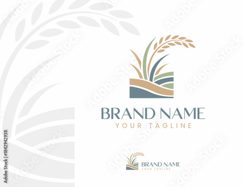 rice or wheat logo or icon design illustration