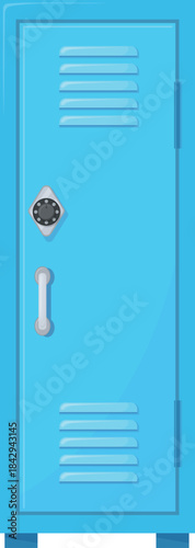 Closed metal cabinet. Gym locker cartoon storage