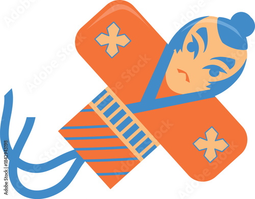 Samurai kite toy in japanese traditional festival style