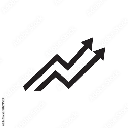 Black Arrows Going Up on White Background