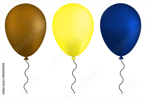 Colorful decorative balloons for Celebratory Events and Festivities. Balloon in cartoon style. Bunch of balloons for birthday and party. modern