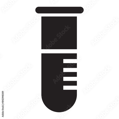 Science Lab Test Tube Icon Medical Chemistry Biology Health Care Data Discovery Analysis Vector Symbol Future Study Aim