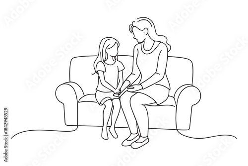Mother and Daughter Sharing a Comforting Conversation