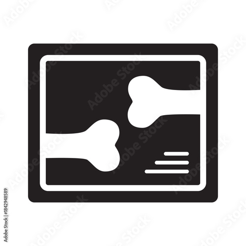 Medical X ray icon with human bones for orthopedic diagnosis skeletal health radiography anatomy and diagnostic imaging