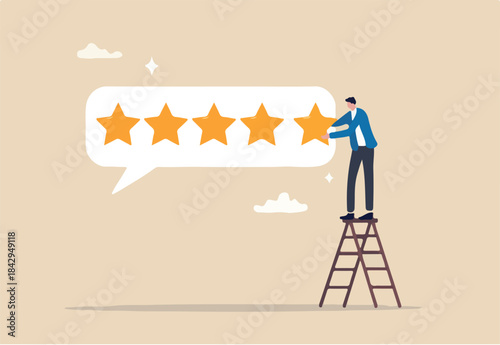 5 stars rating feedback, customer satisfaction, comment or giving product review, best reputation or ranking, assessment, excellent award concept, customer or client giving five stars feedback review.