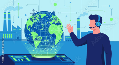 Global energy management and sustainable future with remote operation technology and renewable