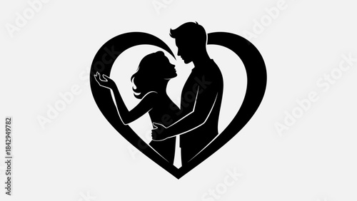 Embrace of the Heart: A tender embrace within a heart, representing love and connection, perfect for symbolizing romance, affection and togetherness.