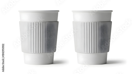 Wallpaper Mural Two White Takeaway Coffee Cups Isolated on White Torontodigital.ca