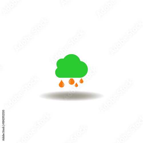 Vector illustration of cloud with drops cry. Icon of rain weather. Symbol of blue monday. Sign of depressed mental health.