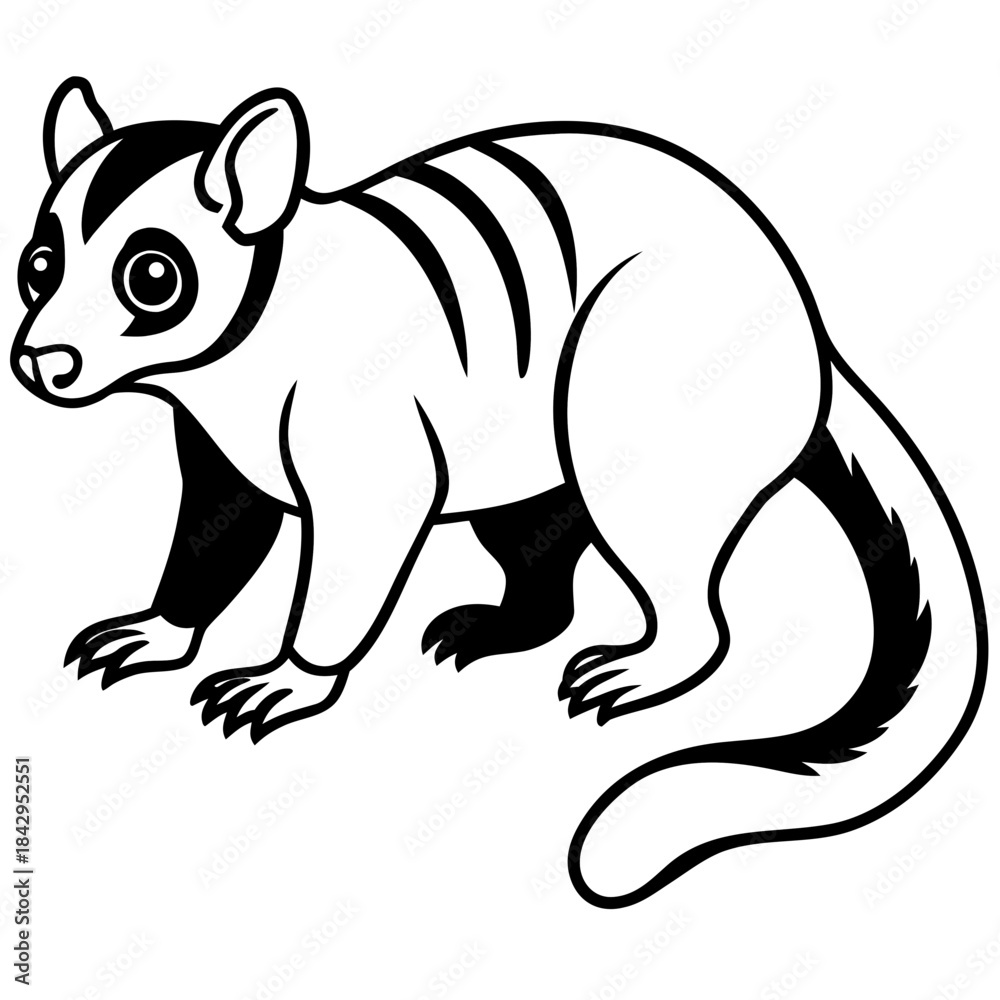 Fototapeta premium Cuscus Animal Vector Silhouette