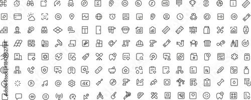 Mega set of icons in trendy line style. ui ux