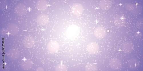 Lilac background with lights. Starlight background vector illustration.Background light bokeh texture.Defocused particles.Wallpaper stars for cosmic space design, decoration.

