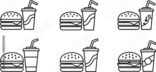 Set of five identical crown in black and white symbol royalty also transparent background