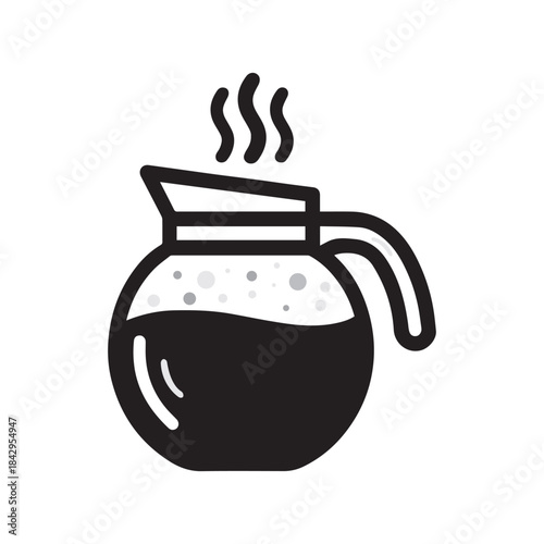 Coffee Pot Line Art Illustration