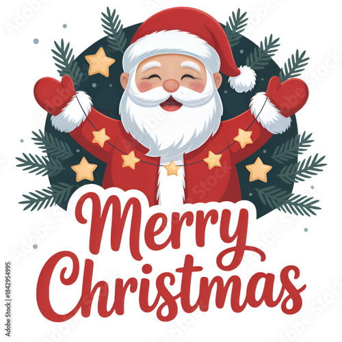 christmas card with santa claus