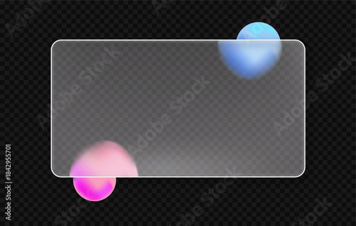 Glassmorphism banner ui design element for smartphone interface design frosted shap, icons, button, mobile device glass screen, web, app project, game menu, social media