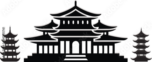 Traditional East Asian Architectural Silhouettes