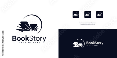 book logo and book icon design inspiration