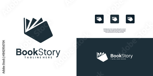Open Book Logo Education Knowledge Symbol Paper Icon Concept Design Inspiration