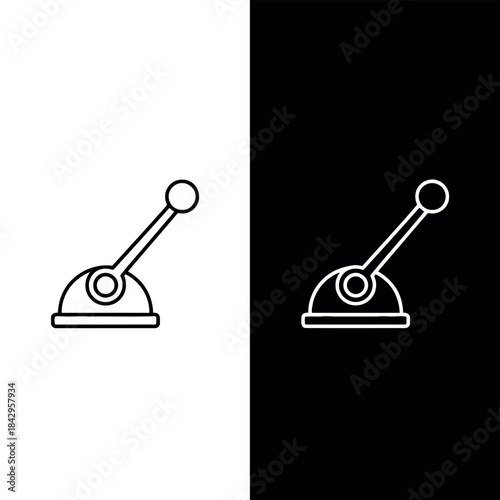 Minimalist Line Art Icons of a Bell with Handle Perfect for Notifications and Alerts