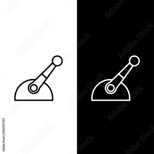 Minimalist Line Art Icons of Telescopes on White and Black Backgrounds