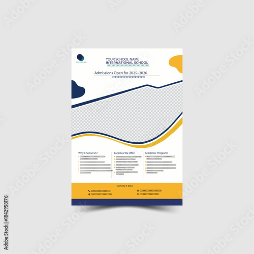 Corporate identity Flyer template with clean vector layout