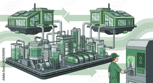 Innovative recycling plant processing resources with a sustainable closed-loop system contributing