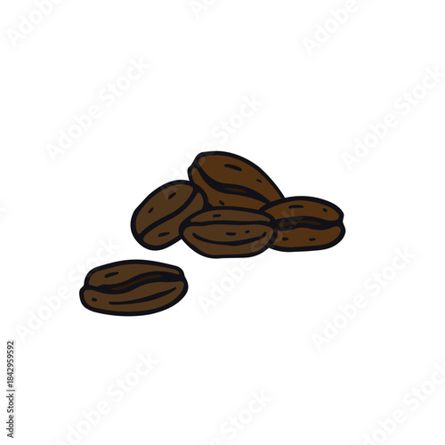 Hand drawn coffee beans doodle icon vector illustration