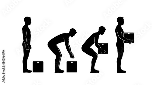 Illustration of proper lifting technique