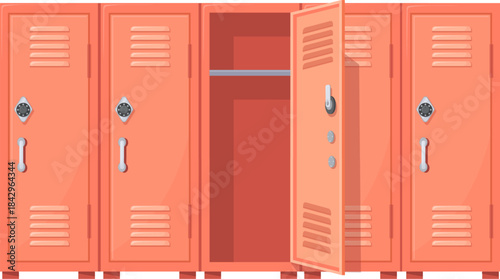Work clothes storage lockers with cartoon metal door
