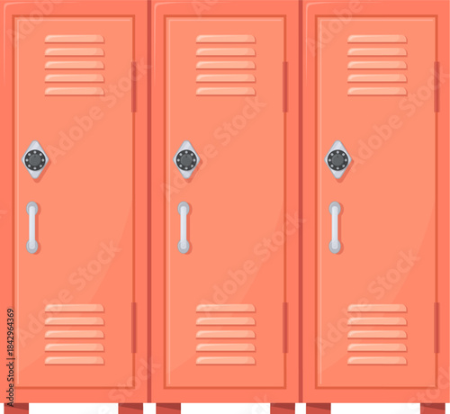 Sport clothes storage lockers. Metal door cabinets