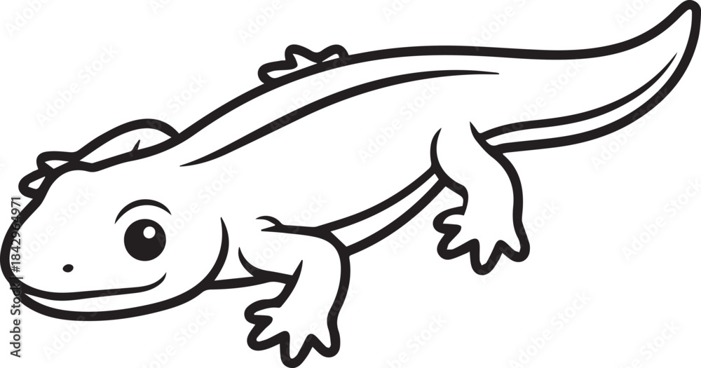 Obraz premium Lizard designed in a soft simple minimal friendly animal expression style line art one line art