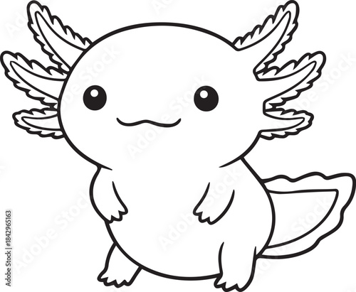 Regrnarate creature drawn with a soft minimal calm character look in smooth line art one line art