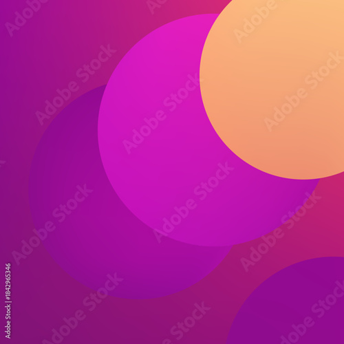 Purple gradient abstract background with gold circle shapes