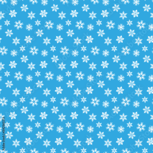 Winter seamless pattern with snowflakes, holiday background. Vector illustration for fabric, textile wallpaper, posters, gift wrapping paper. Christmas vector illustration. Falling snow.