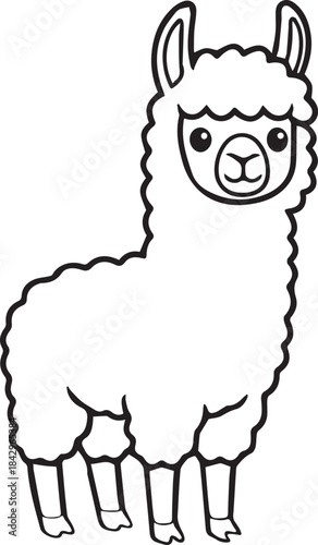 Weast sheep drawn in a calm gentle minimal farm animal character style with soft line art one line art